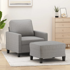 Sofa Chair With Footstool Light Grey