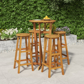 Garden Bar Set Natural wood Solid acacia wood Medium Du...