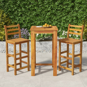 Garden Bar Set Natural wood Solid acacia wood Medium Du...