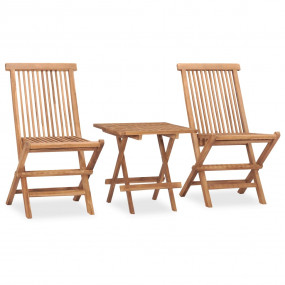 Outdoor Dining Set Teak Brown Well-sanded teak hardwood...