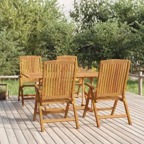 Garden Dining Set Teak Natural Solid Teak Wood Standard...