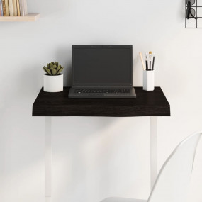 Table Top Dark Brown Solid Oak Wood Medium Height-Adjus...