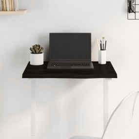 Table Top Dark brown Solid oak wood 23.6 x 19.7 x 0.8 i...