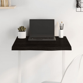 Table Top Dark brown Solid oak wood 23.6 x 23.6 in Tabl...