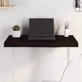 Table Top Dark Brown Solid Oak Wood 31.5x15.7x Durable