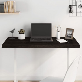 Table Top Dark Brown Solid Oak Wood Compact Coffee Tabl...
