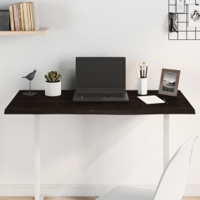 Table Top Dark Brown Solid oak wood 39.4 x 19.7 x 0.8 i...