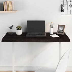 Table Top Dark brown Solid oak wood 39.4 x 19.7 in Tabl...