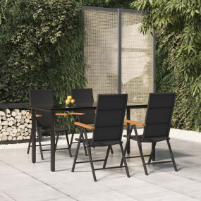 Garden Dining Set Black and Brown