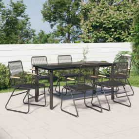 Garden Dining Set Black