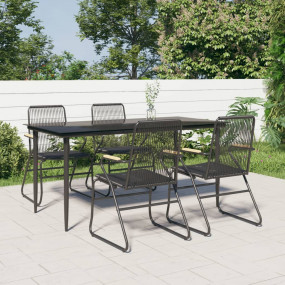 Garden Dining Set Black