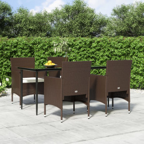 Garden Dining Set Brown and Black
