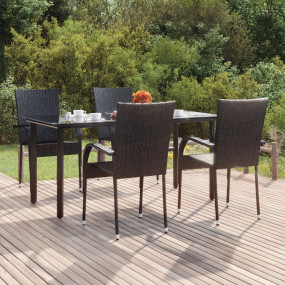 Garden Dining Set Black