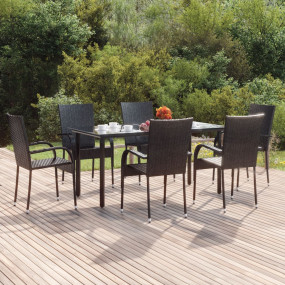 Garden Dining Set Black