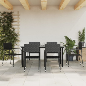 Garden Dining Set Black