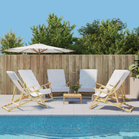Beach Towel Set of 6 White 84% cotton, 16% polyester