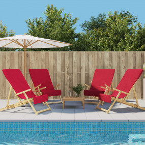 Beach Towel Set of 4 Burgundy 84% cotton, 16% polyester