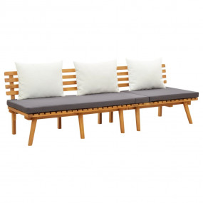 Garden Day Bed Acacia wood color, White, Dark Gray