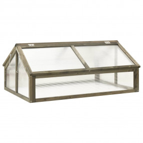 Greenhouse Grey Solid fir wood and transparent panels M...