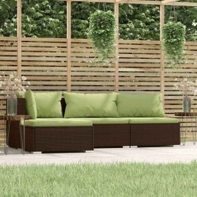 Garden Lounge Set Brown, Green