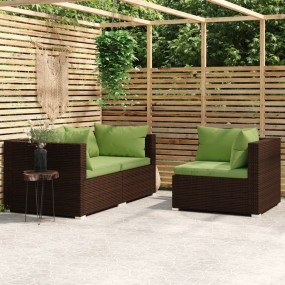 Garden Lounge Set Brown, Green