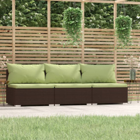 Patio 3-seater Sofa Modular 3-Seater Sofa Rectangular