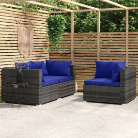 Garden Lounge Set Grey, Dark Blue