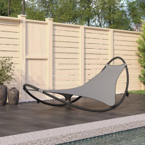 Rocking Sun Lounger Gray Steel, Textilene fabric Large