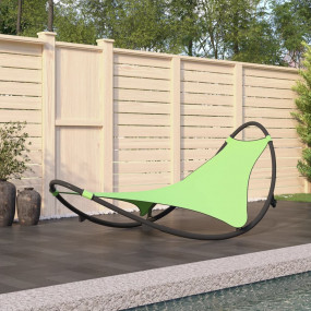 Rocking Sun Lounger Green Textilene Fabric, Steel
