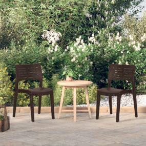 Garden Chair Set of 2 Mocha Polypropylene Standard Ergo...