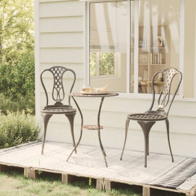 Bistro Set Bronze Cast Aluminum Compact Durable Bistro ...