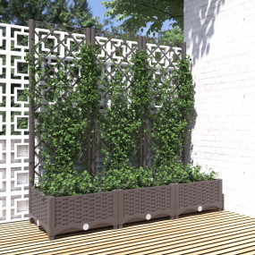 Garden Planter Brown Polypropylene Large Rectangular Mi...