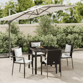 Garden Dining Set Black