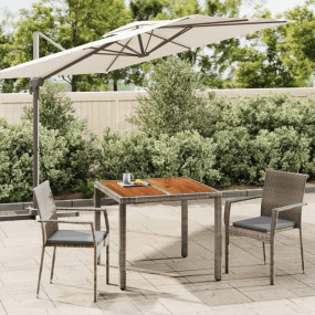 Garden Dining Set Grey PE Rattan Medium Modular