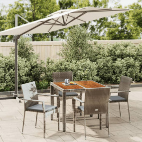 Garden Dining Set Gray PE rattan Modular Garden Dining ...