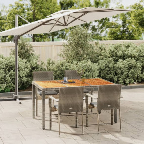 Garden Dining Set Grey PE rattan Medium Modular