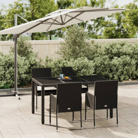 Garden Dining Set Black