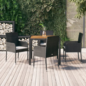 Garden Dining Set Black