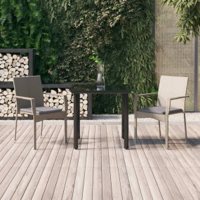 Garden Dining Set Black and Grey