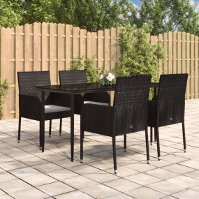 Garden Dining Set Black