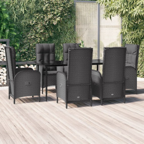 Garden Dining Set Black