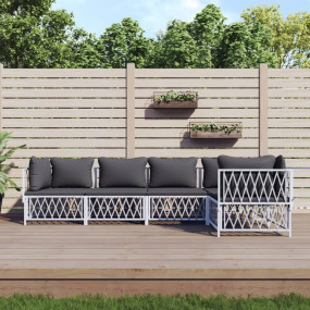 Garden Lounge Set White, Dark Grey
