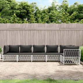 Garden Lounge Set White, Dark Grey