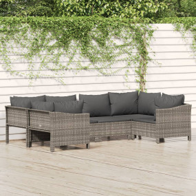 Garden Lounge Set Grey, Dark grey