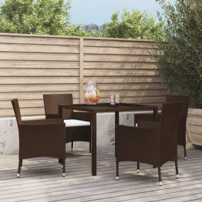Patio Dining Set Set of 4 Brown