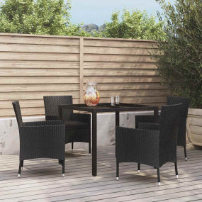 Patio Dining Set Set of 4 Black