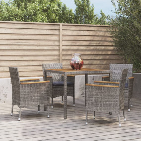 Patio Dining Set Set of 4 Gray