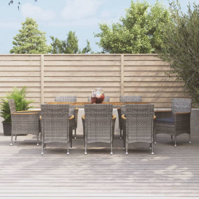 Patio Dining Set Set of 8 Gray