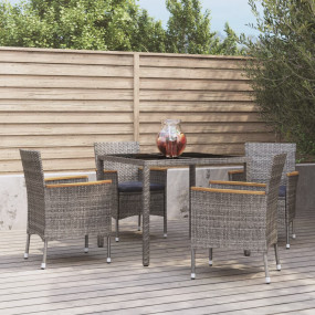 Patio Dining Set Set of 4 Gray