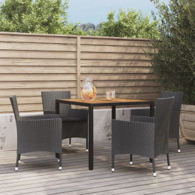 Patio Dining Set Set of 4 Black